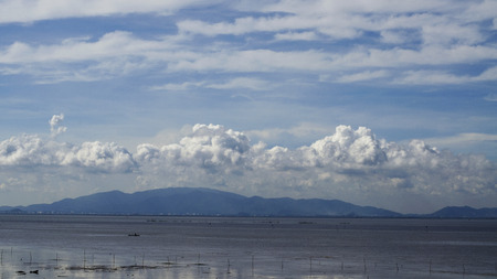 Seaside and Sky with storm cloudyの写真素材