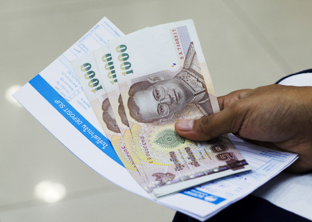 Money saving plan with Bank Deposit slip