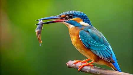 Kingfisher catching a fish in the rainforest of Belizeの素材