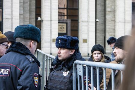 Moscow, Russia, - 10 March 2019. Rally demand internet freedom in Russia
