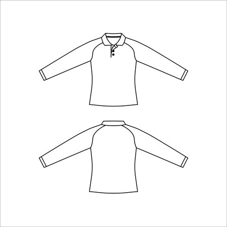 Long sleeve t-shirt line icon on background. Vector illustration.のイラスト素材