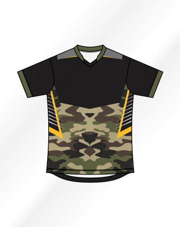 Camouflage t-shirt design template. Vector Illustration.のイラスト素材