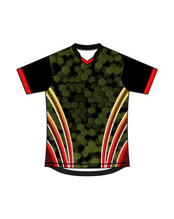 T-shirt design with camouflage pattern. Vector illustration on white background.のイラスト素材