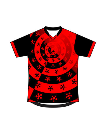 T-shirt with a pattern of snowflakes on a white backgroundのイラスト素材