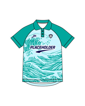 T-shirt design template with hand drawn sea landscape. Vector illustrationのイラスト素材