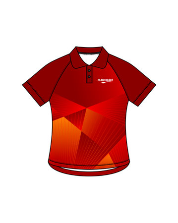 Red polo shirt design template on white background. Vector illustration.のイラスト素材