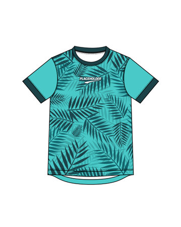 T-shirt design vector template. T-shirt design with palm leaves pattern.のイラスト素材