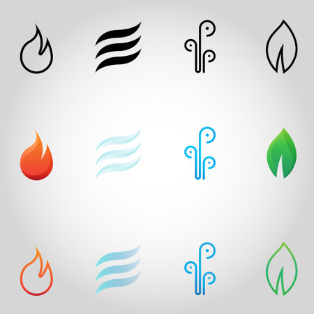 Earth Elements Vector Icons Artのイラスト素材