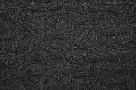 dark blue black Lace with a floral texture
