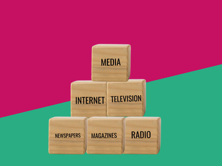 advertising a company's wares through the use of social media word-of-mouth while stacking wooden...