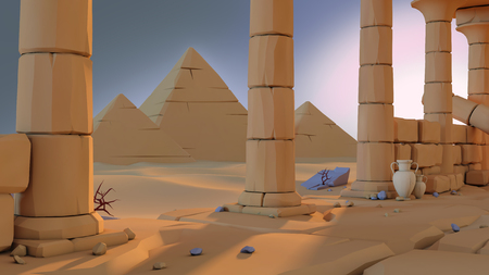 Egypt pyramids in the desertの写真素材