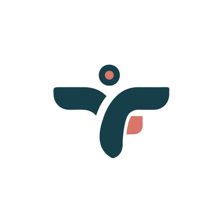Initial letter tf or ft vector design template