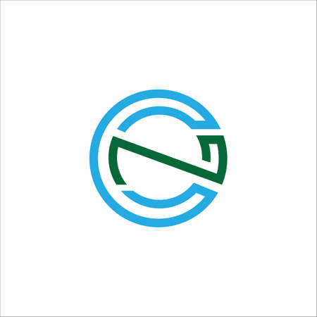 Initial letter cn logo or nc logo vector design templateのイラスト素材