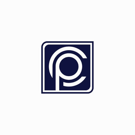 Initial letter cp logo or pc logo vector design template