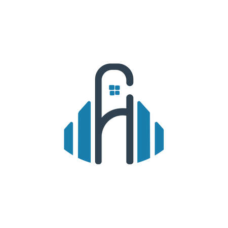 Initial letter fh logo or hf logo vector design templateのイラスト素材