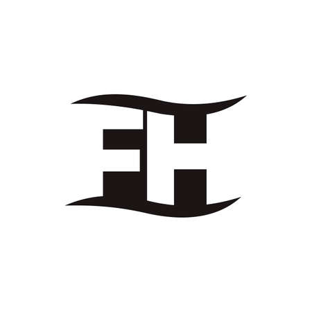 Initial letter fh logo or hf logo vector design templateのイラスト素材