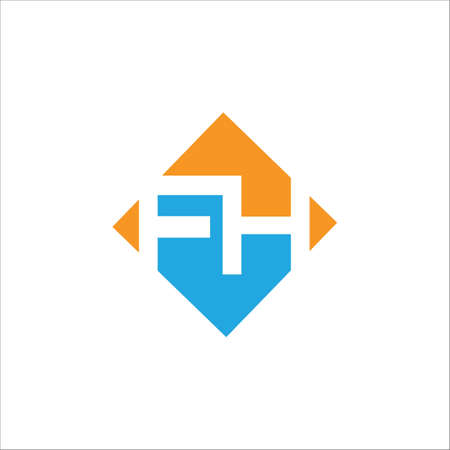 Initial letter fh logo or hf logo vector design templateのイラスト素材