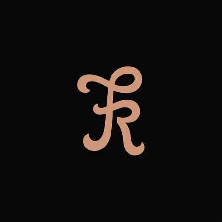 Initial letter fr logo or rf logo vector design templateのイラスト素材
