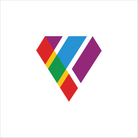 Initial letter fv logo or vf logo vector design templateのイラスト素材