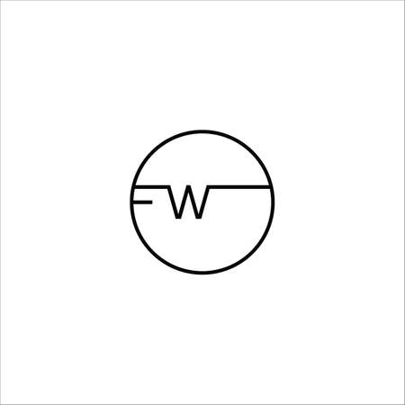 Initial letter fw logo or wf logo vector design templateのイラスト素材