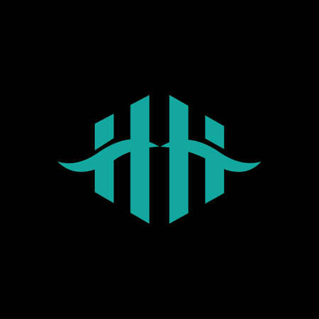 Initial letter h logo or hh logo vector design templateのイラスト素材