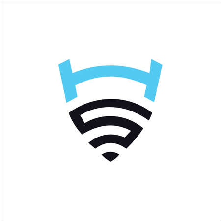 Initial letter hs logo or sh logo vector design templateのイラスト素材