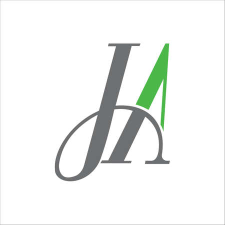 Initial letter ja logo or aj logo vector design templateのイラスト素材