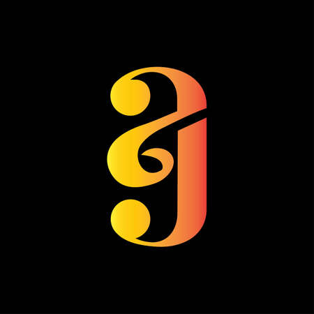 Initial letter ja logo or aj logo vector design templateのイラスト素材