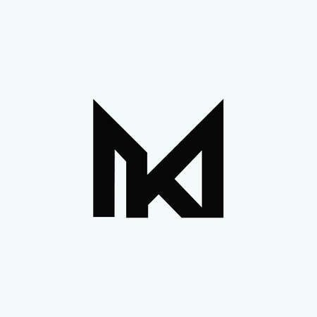 Initial letter km logo or mk logo vector design templateのイラスト素材