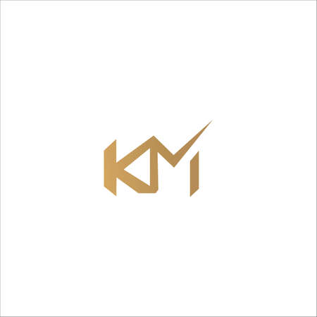 Initial letter km logo or mk logo vector design templateのイラスト素材