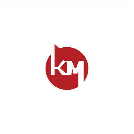 Initial letter km logo or mk logo vector design templateのイラスト素材