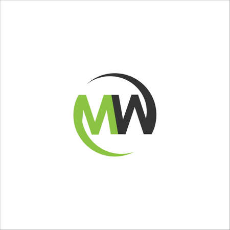 Initial letter mw logo or wm logo vector design templateのイラスト素材