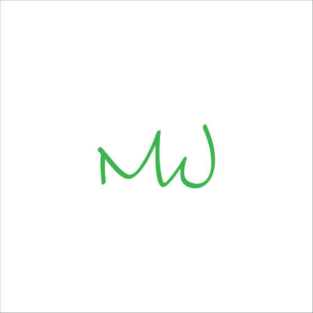 Initial letter mw logo or wm logo vector design templateのイラスト素材