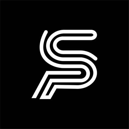 Initial letter ps logo or sp logo vector design templateのイラスト素材