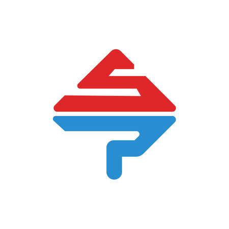 Initial letter ps logo or sp logo vector design templateのイラスト素材