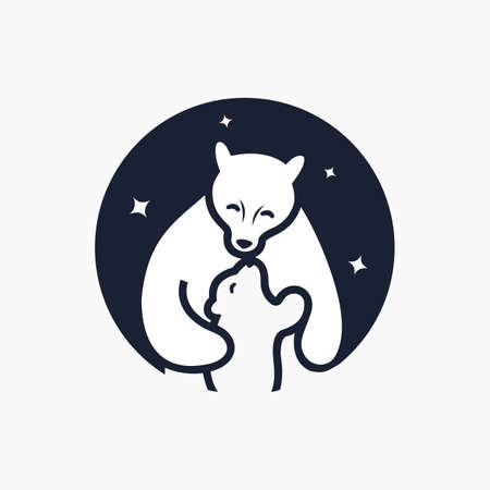 Animal bears logo vector design templateのイラスト素材