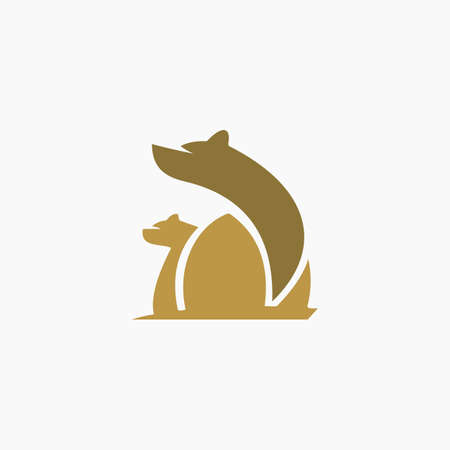 Animal bears logo vector design templateのイラスト素材