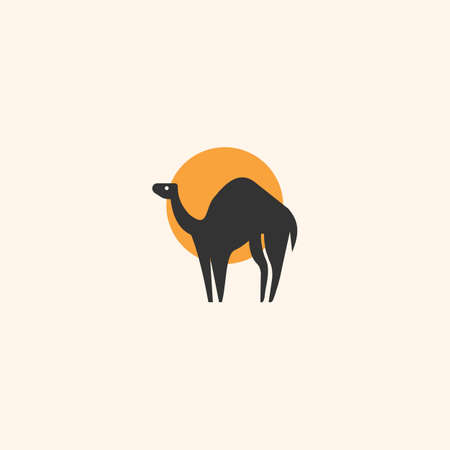 Desert Animal Camel Logo Design Templateのイラスト素材