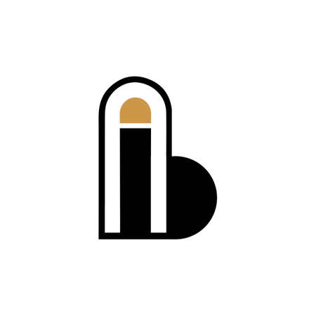 Initial letter ib logo or bi logo vector design templateのイラスト素材