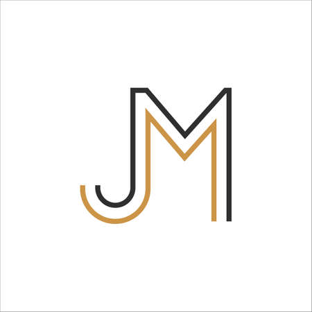 Initial letter jm logo or mj logo vector design templateのイラスト素材