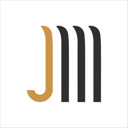 Initial letter jm logo or mj logo vector design templateのイラスト素材