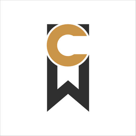 Initial letter cw icon design templateのイラスト素材