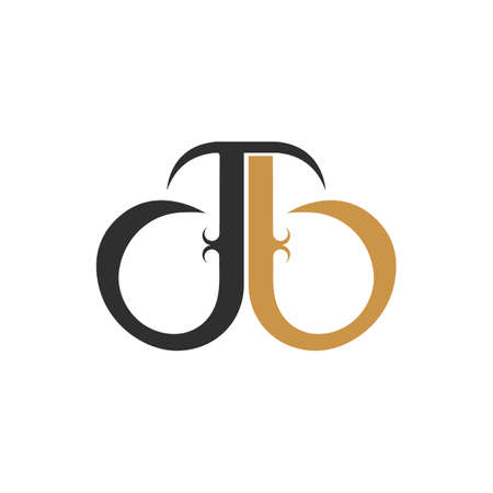 Initial letter bj logo or jb logo vector design templateのイラスト素材