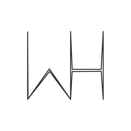 Initial letter wh logo or hw logo vector design templateのイラスト素材