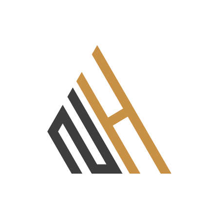 Creative abstract letter hn design. Linked letter nh design.のイラスト素材