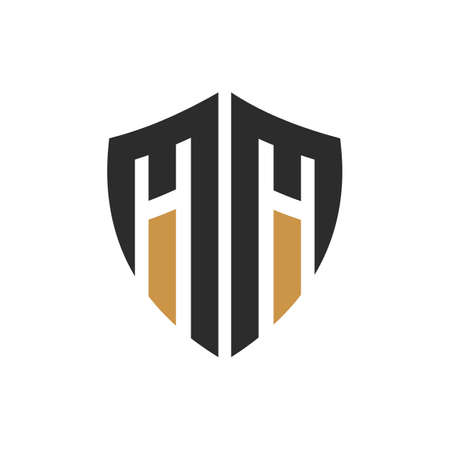 Initial mh letter vector template design.のイラスト素材