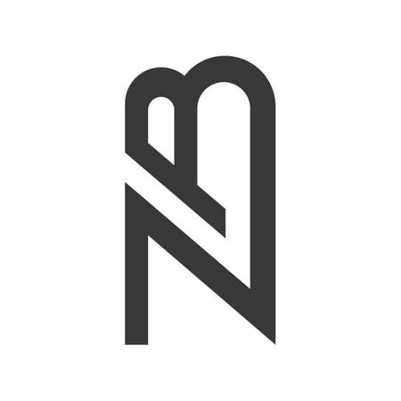 Creative abstract letter nb logo design. Linked letter bn logo design.のイラスト素材