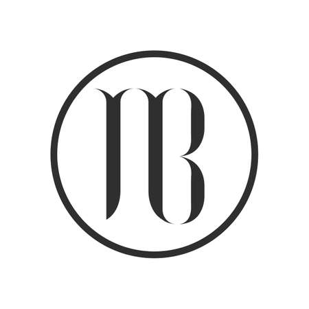 Creative abstract letter nb logo design. Linked letter bn logo design.のイラスト素材