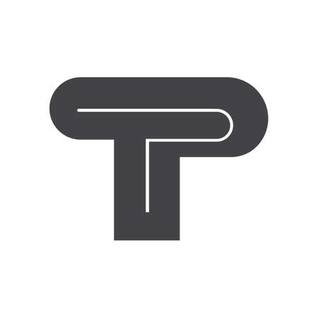 Creative abstract letter pt logo design. Linked letter tp logo design.のイラスト素材