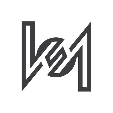 Alphabet letters Initials Monogram logo SNのイラスト素材